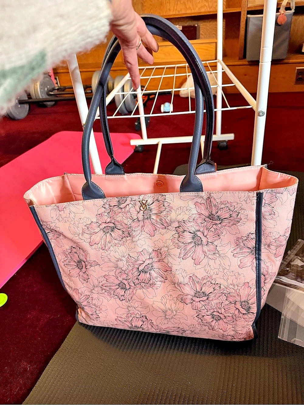 NWOT Victoria's Secret Pink Floral Canvas Travel Tote